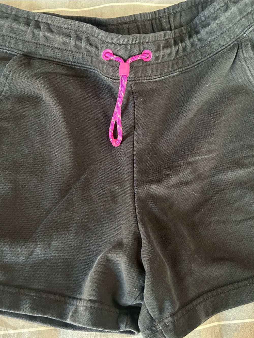 Nike Black Sweatshorts with Pink Drawstring